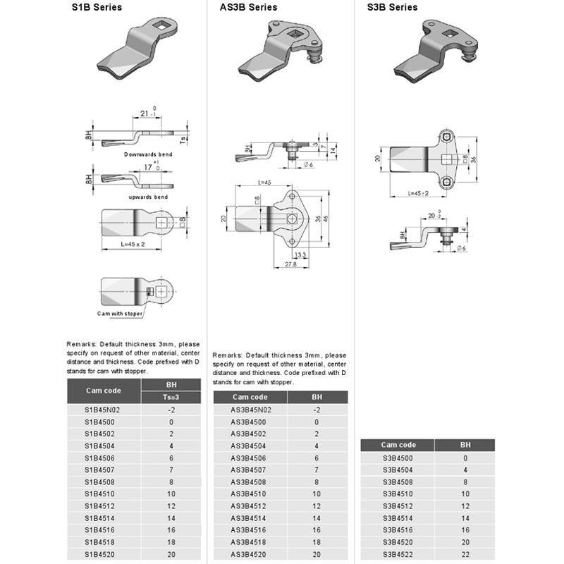 FS6086 Cam Option for rod and panel lock