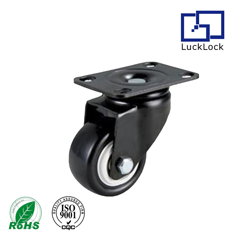 FS6173 Red Polyurethane Wheels 2 inch 1.5 inch Caster Wheels Swivel Plate