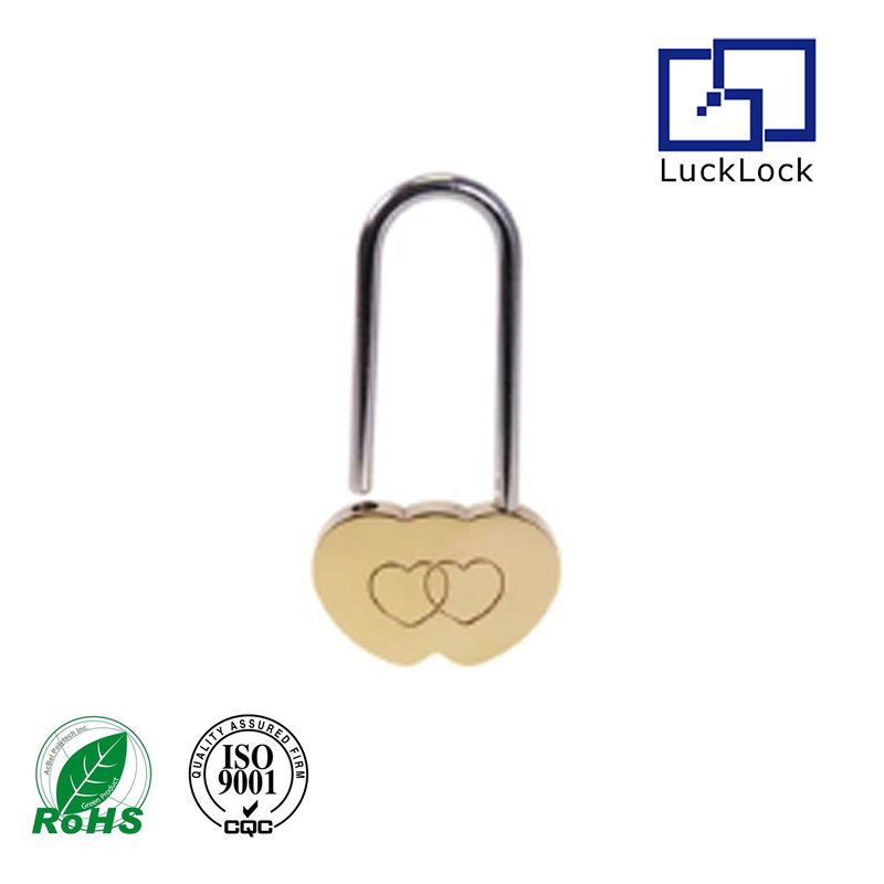 FS6223 Solid Brass Love Lock Double Heart Wish Padlock